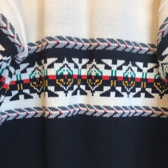 Le Tigre oversized grandpa style western aztec knit sweater size XL 90s - Picture 11 of 11